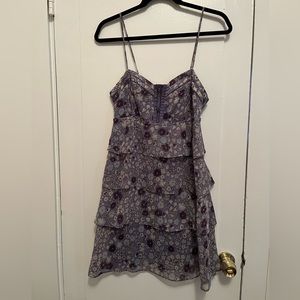 Floral,Purple spaghetti strap dress